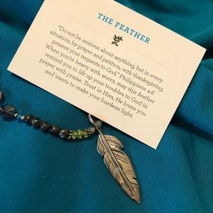 Sterling Silver Feather Beaded Necklace